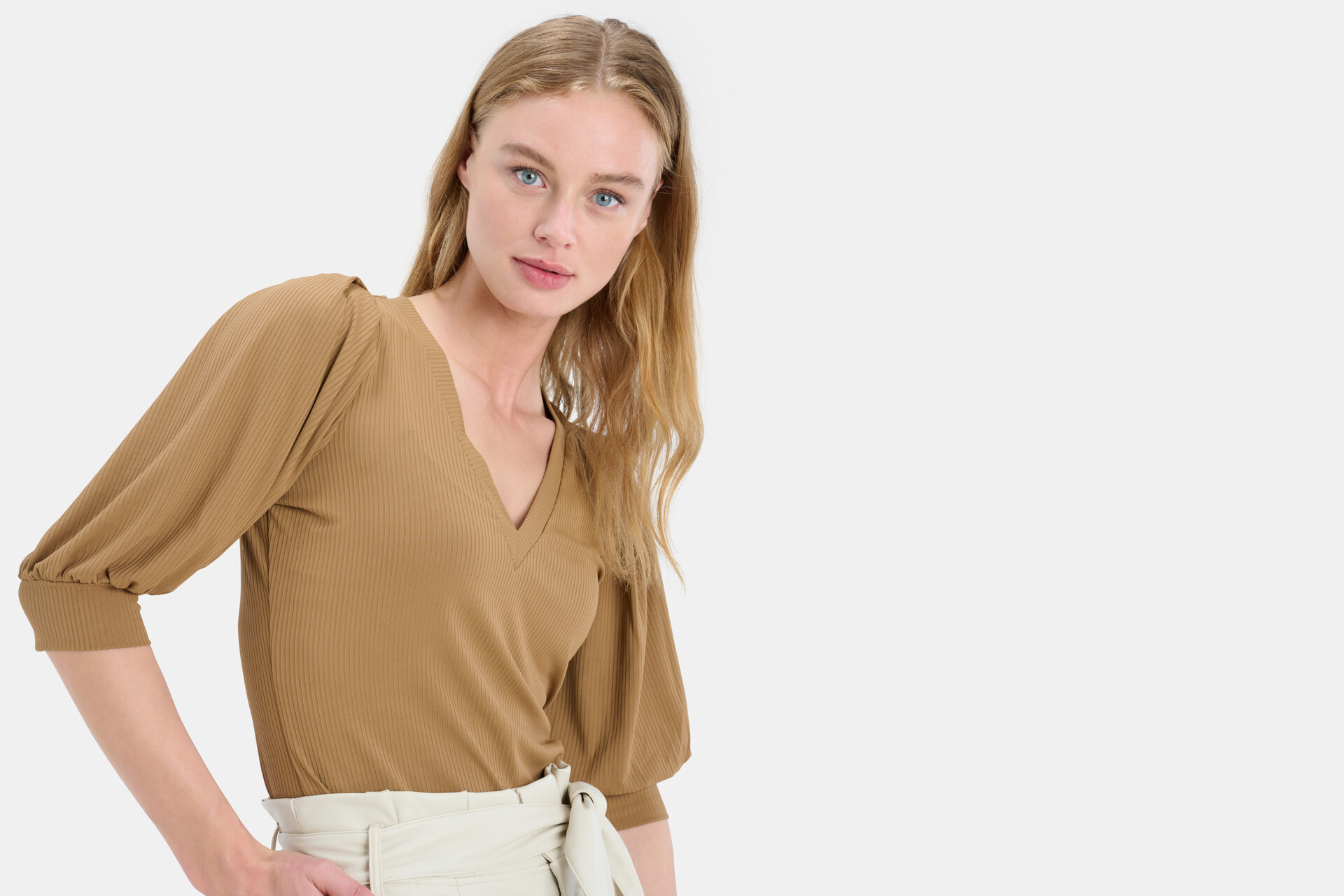 Rib Jersey V Neck T-shirt EKSEPT