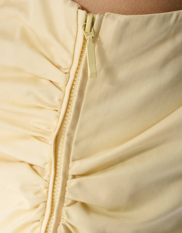 One Shoulder Ruffle Top Lichtgeel SHOEBY WOMEN