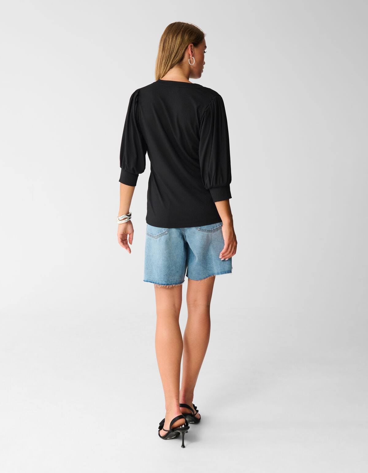 Rib Jersey Top Zwart SHOEBY WOMEN
