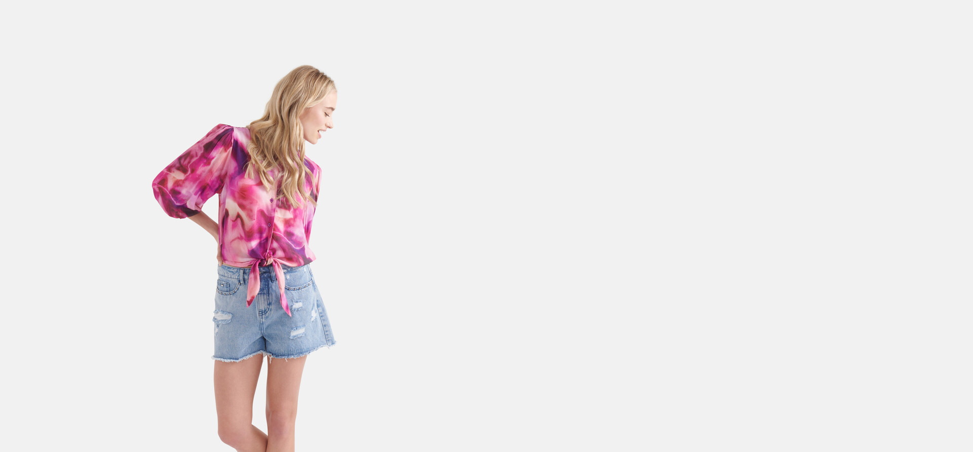 Destroyed Denim Short Blauw By Nicolette SHOEBY WOMEN
