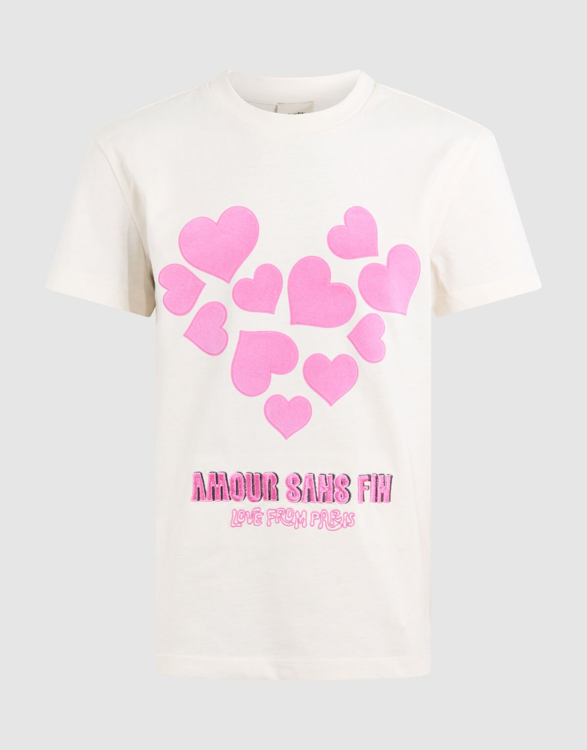 Heart Artwork T-shirt Gebroken Wit SHOEBY GIRLS