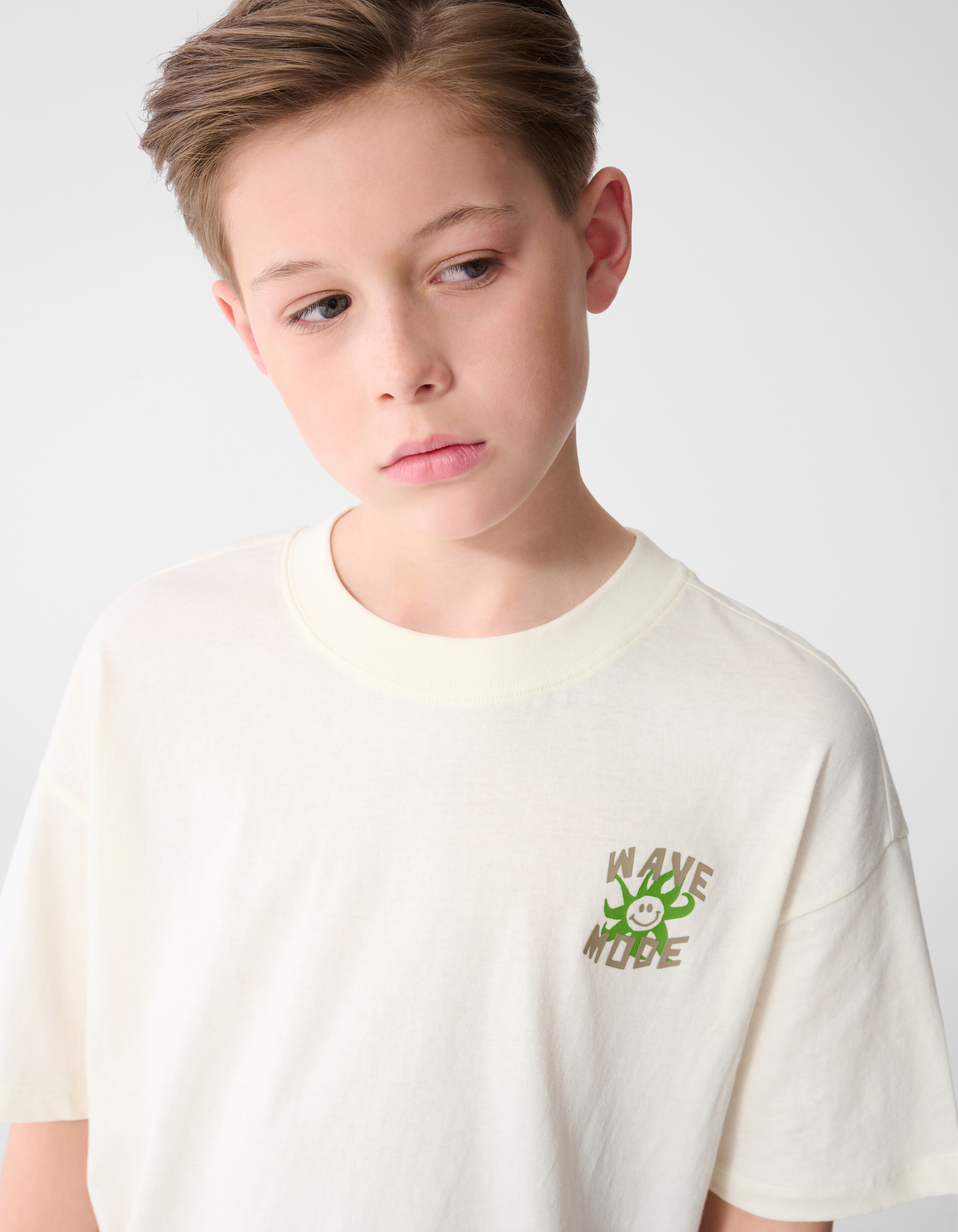 Wave Mode Artwork T-shirt Gebroken Wit SHOEBY BOYS