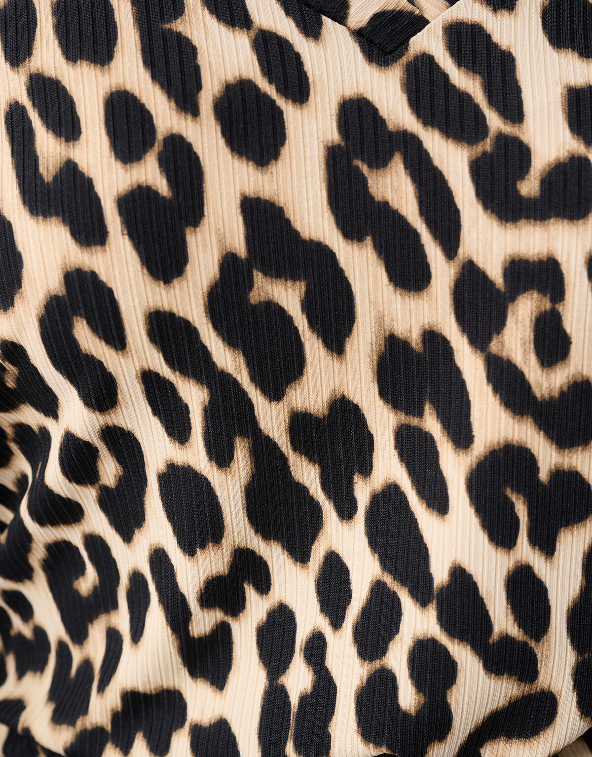 Leopard Ruffle Rib Top Bruin SHOEBY WOMEN