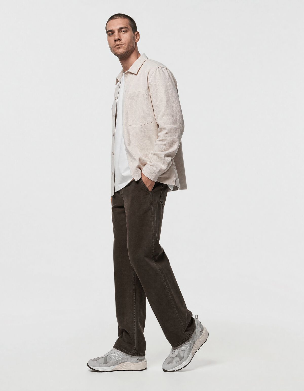 Block Jacquard Overshirt Lichtgrijs SHOEBY MEN