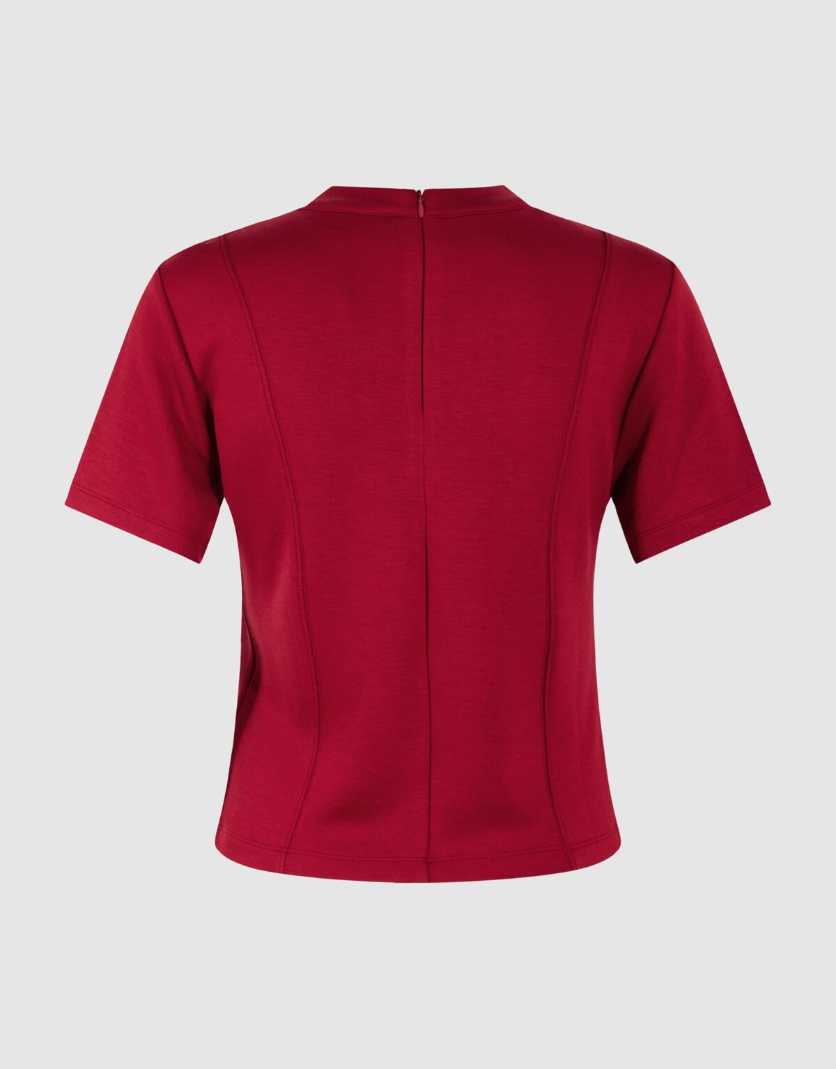 Fitted Cropped T-shirt Donkerrood SHOEBY WOMEN