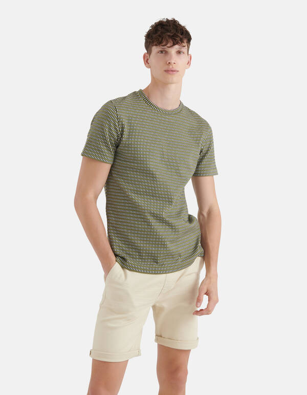 Structuur T-shirt Donkergroen SHOEBY MEN