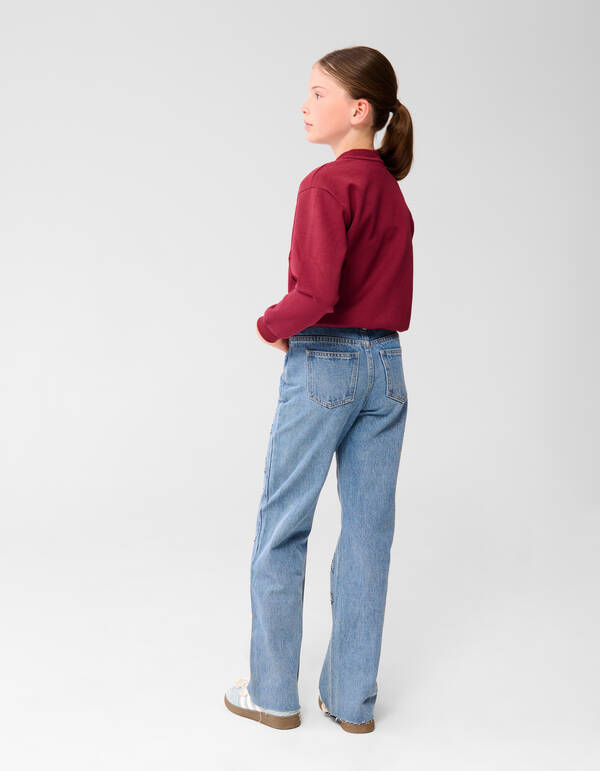 Ruffle Heart Sweater Donkerrood SHOEBY GIRLS