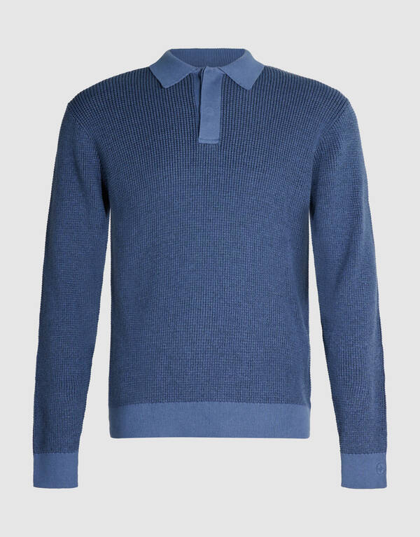 Gebreide Polo Met Knopen Blauw SHOEBY MEN