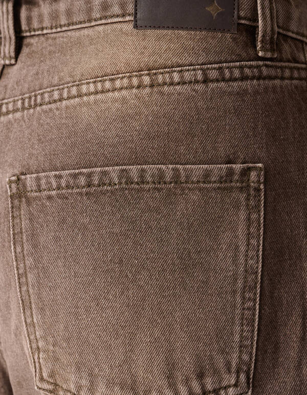 Asymmetric Barrel Fit Jeans Washed Bruin SHOEBY WOMEN
