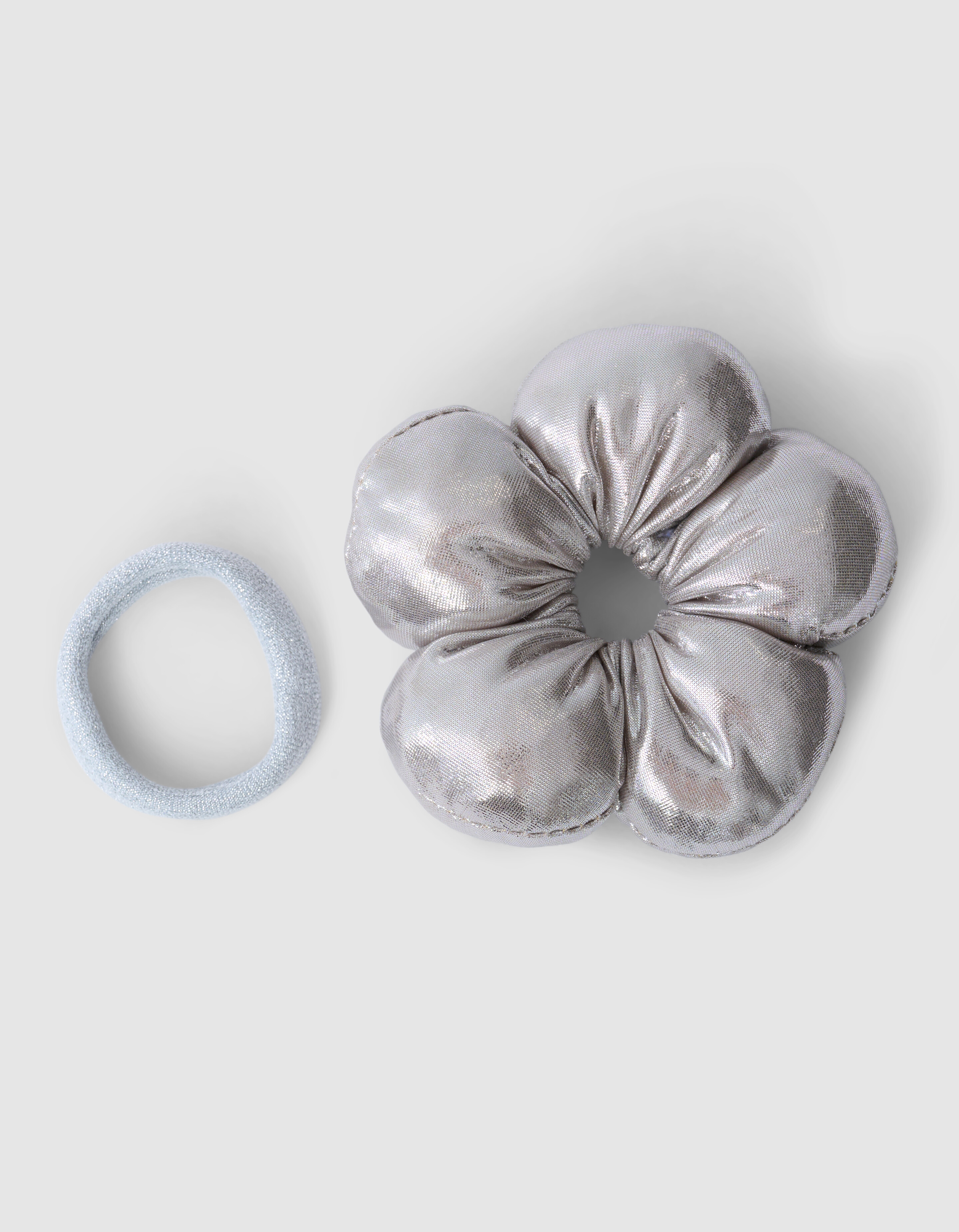 Shiny Bloem Haarelastiek Zilver SHOEBY ACCESSOIRES