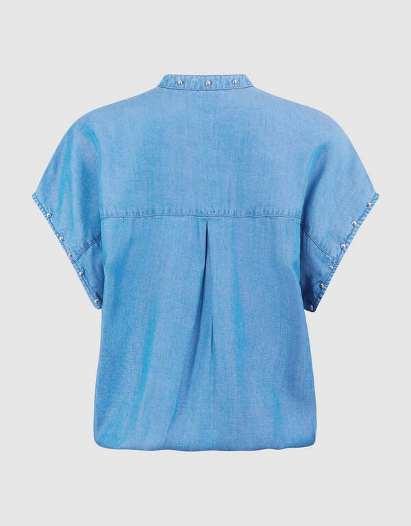 Studs Denim Blouse Blauw SHOEBY WOMEN