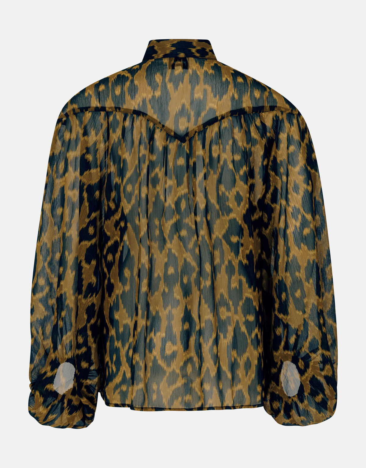 Leopard Print Blouse Donkergroen SHOEBY WOMEN