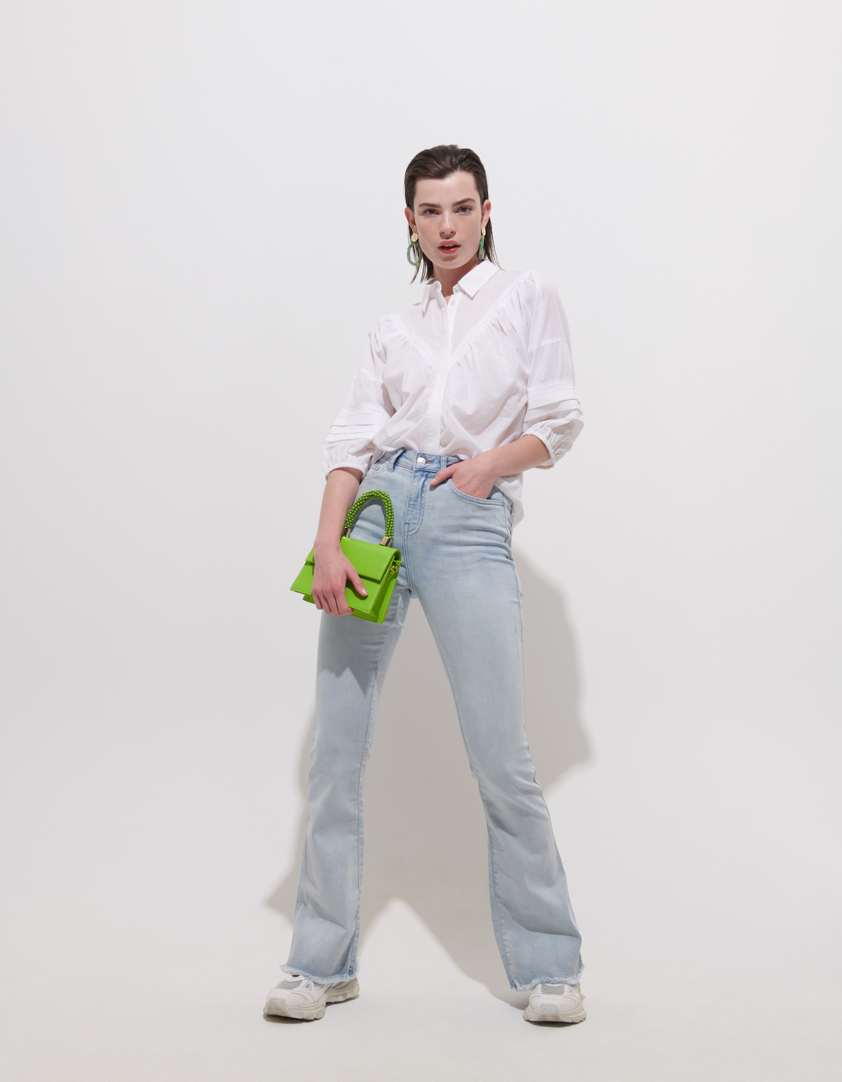 Flared Denim Jeans Bleached L34 SHOEBY WOMEN