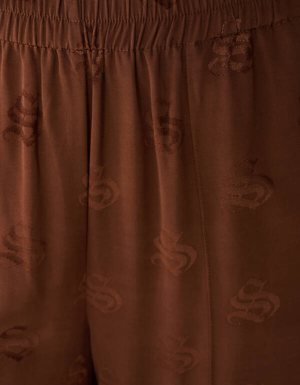 Logo Jacquard Broek Bruin SHOEBY WOMEN