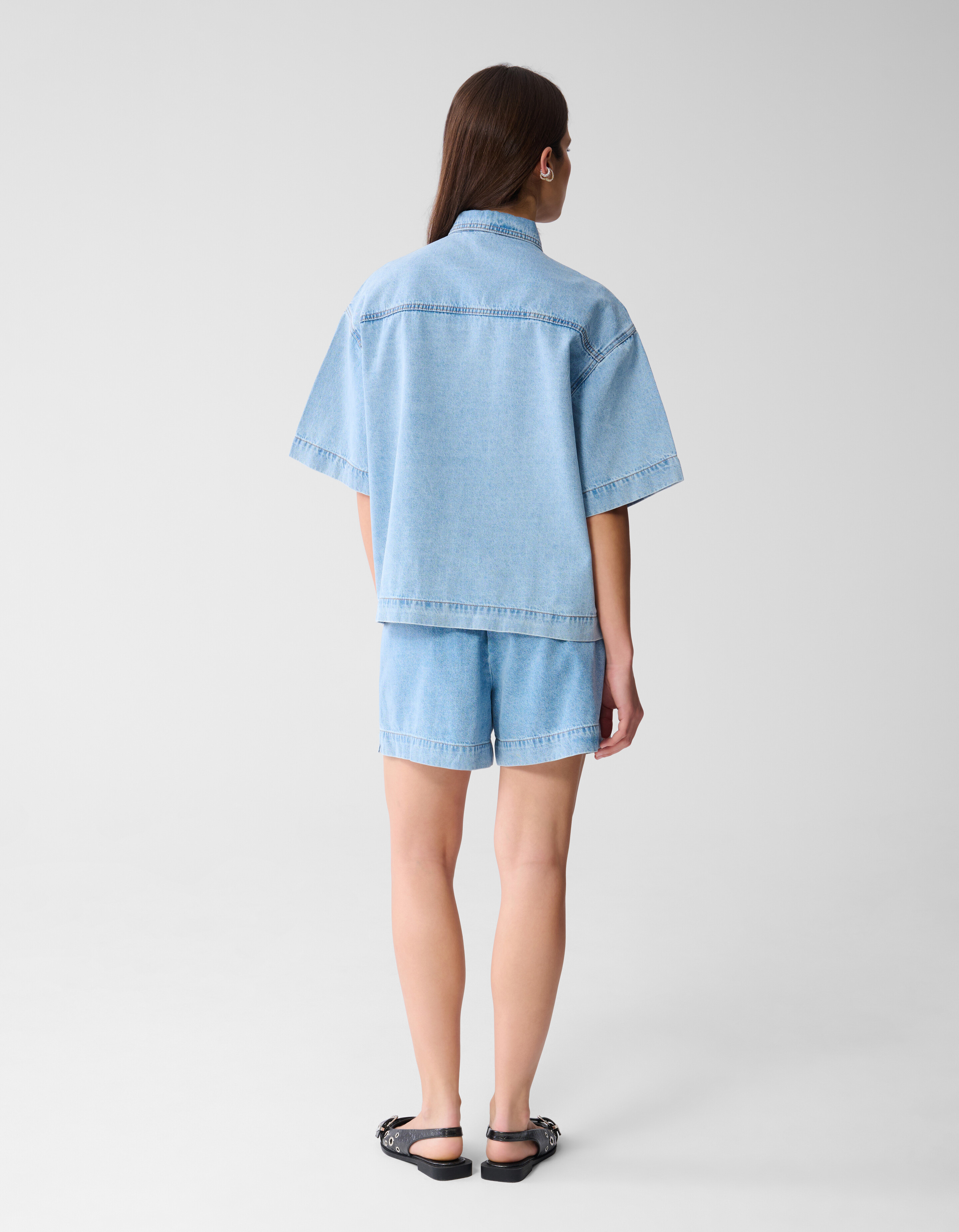Oversized Denim Blouse Bleached By Monica SHOEBY WOMEN