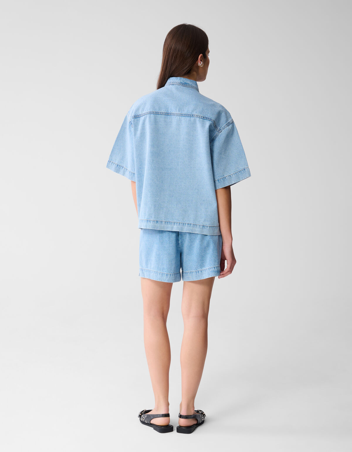 Oversized Denim Blouse Bleached By Monica SHOEBY WOMEN