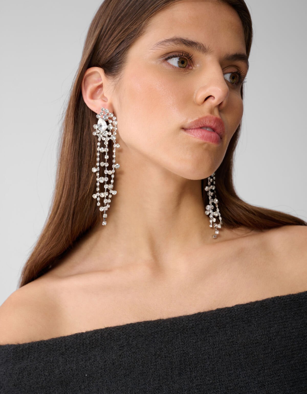 Multi Strass Oorbellen Zilver SHOEBY ACCESSOIRES