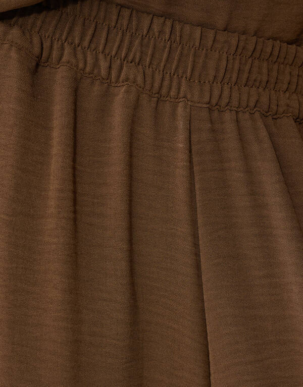 Twist Piping Wide Leg Fit Broek Bruin SHOEBY WOMEN