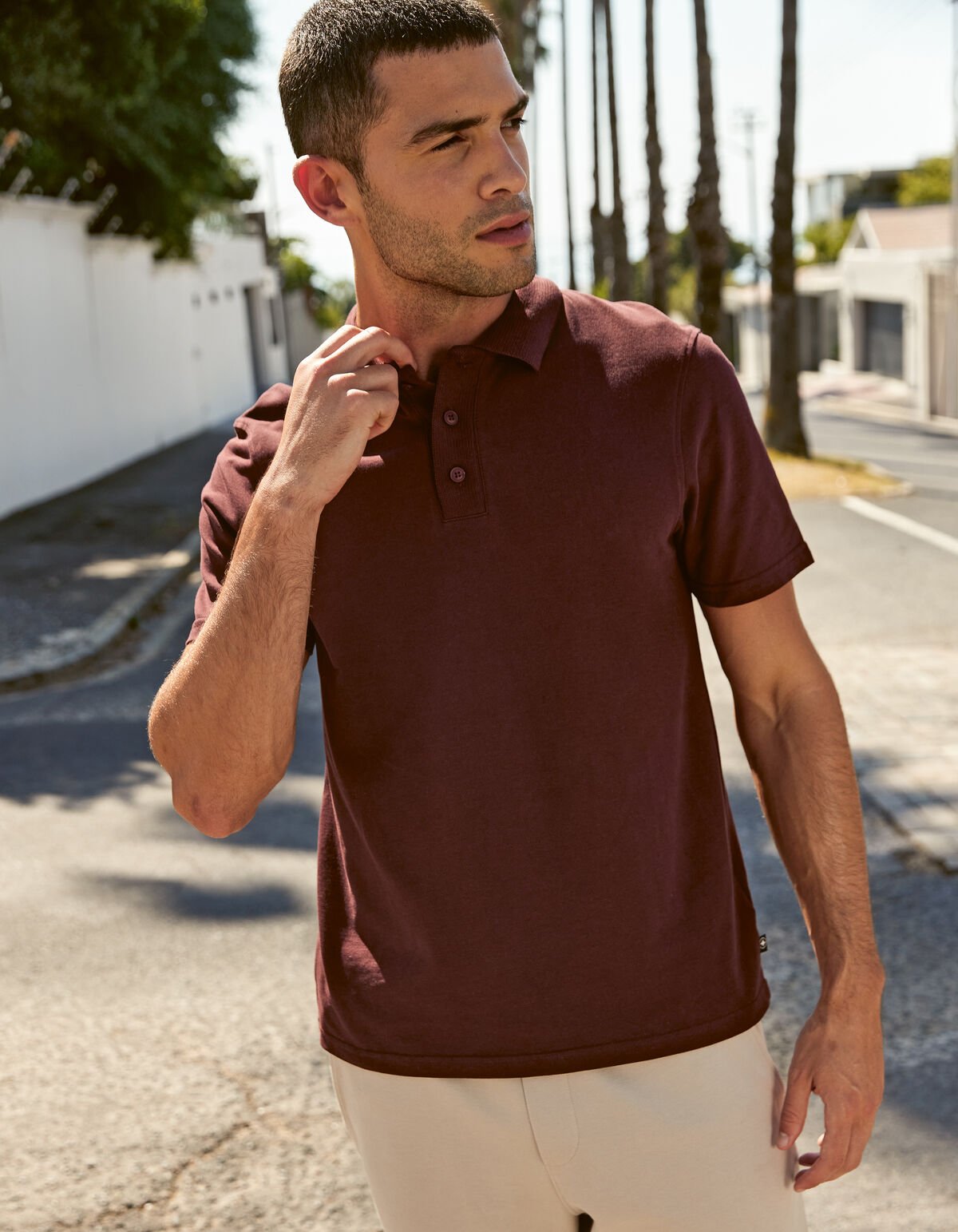 Gebreide Polo Donkerrood SHOEBY MEN