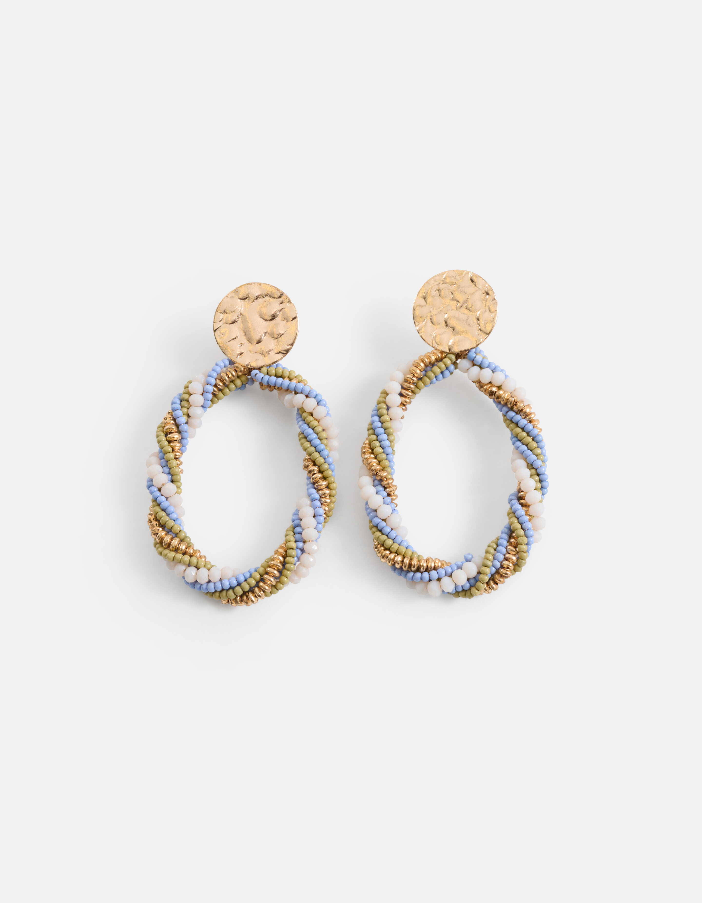Twisted Beaded Oorbellen Blauw SHOEBY ACCESSOIRES