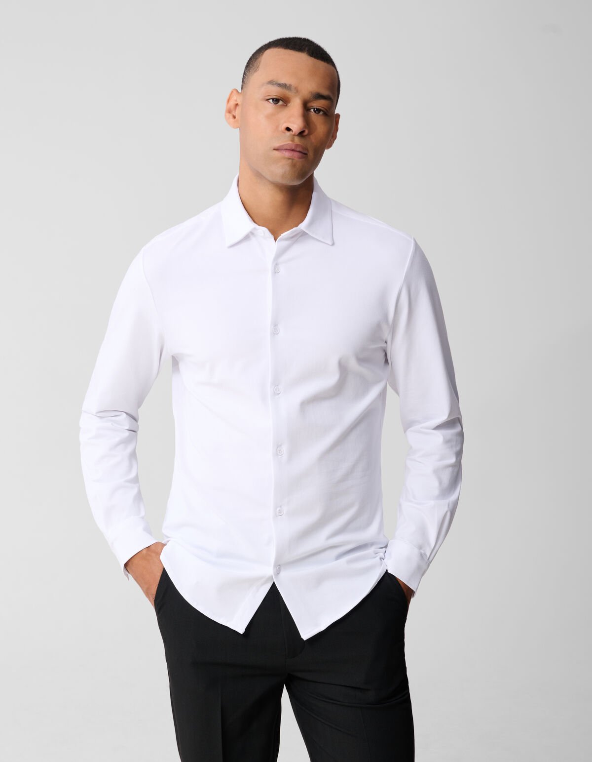 Jersey Overhemd Wit SHOEBY MEN