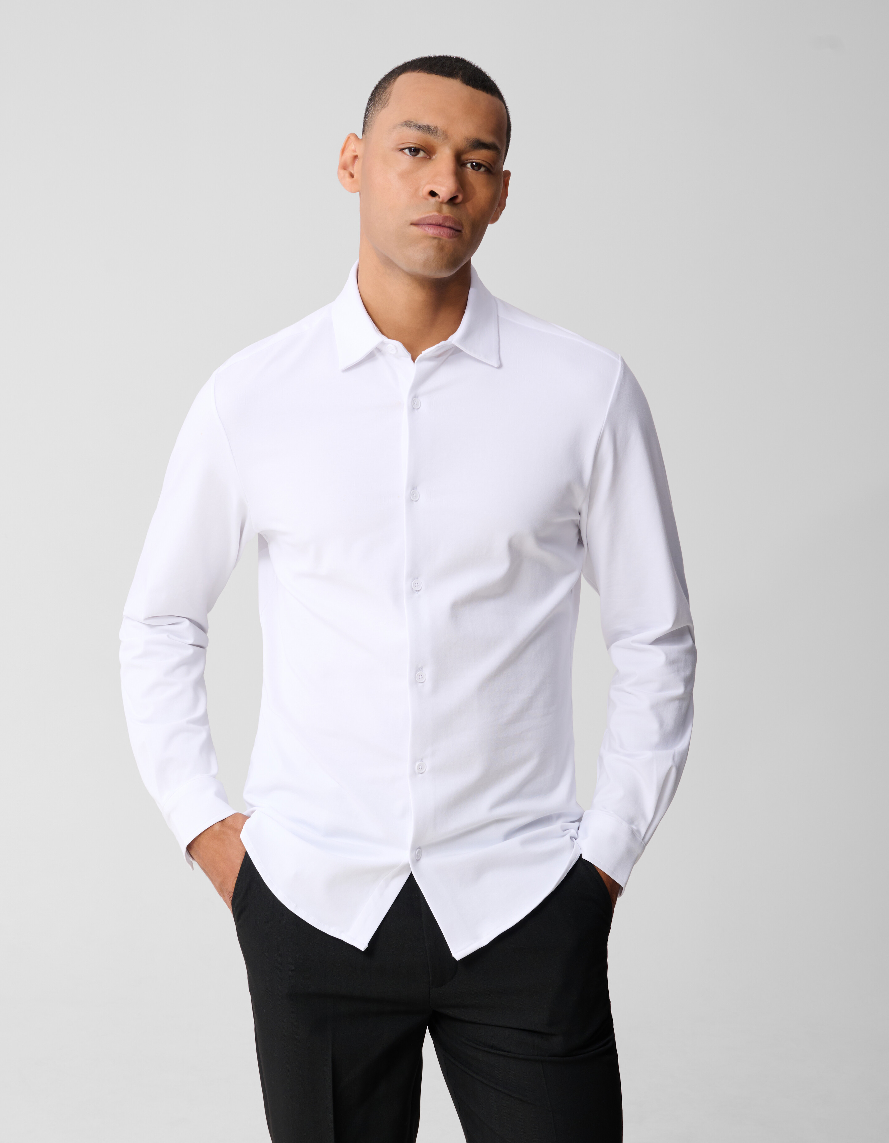 Jersey Overhemd Wit SHOEBY MEN