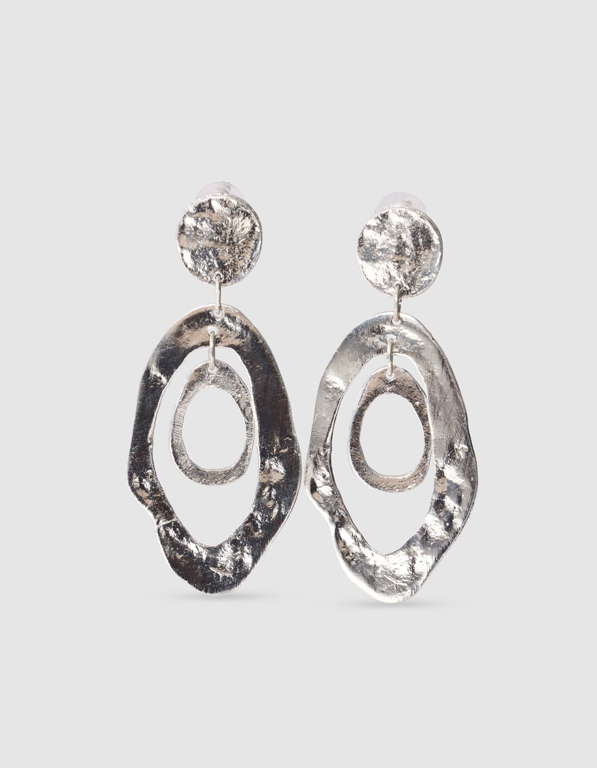 Hammerd Oval Oorbellen Zilver SHOEBY ACCESSOIRES