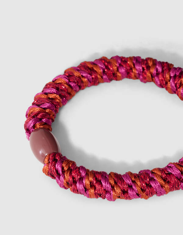 Lurex Haarelastiek Donkeroze/Oranje SHOEBY ACCESSOIRES