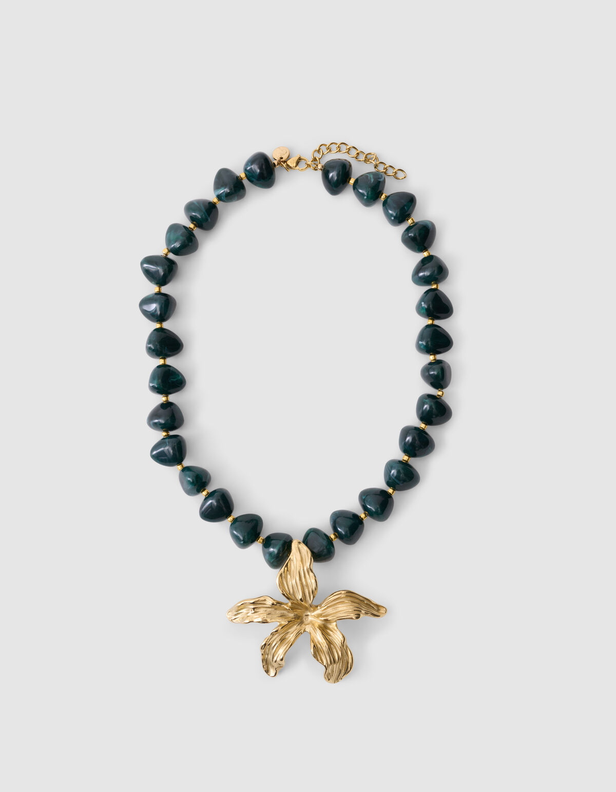 Flower Ketting Donkergroen SHOEBY ACCESSOIRES
