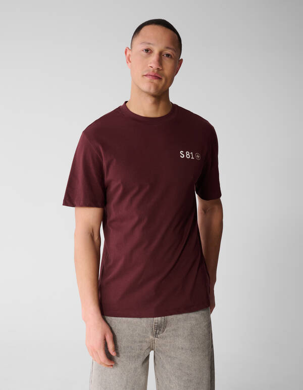 Gradient Logo Artwork T-shirt Donkerrood SHOEBY MEN