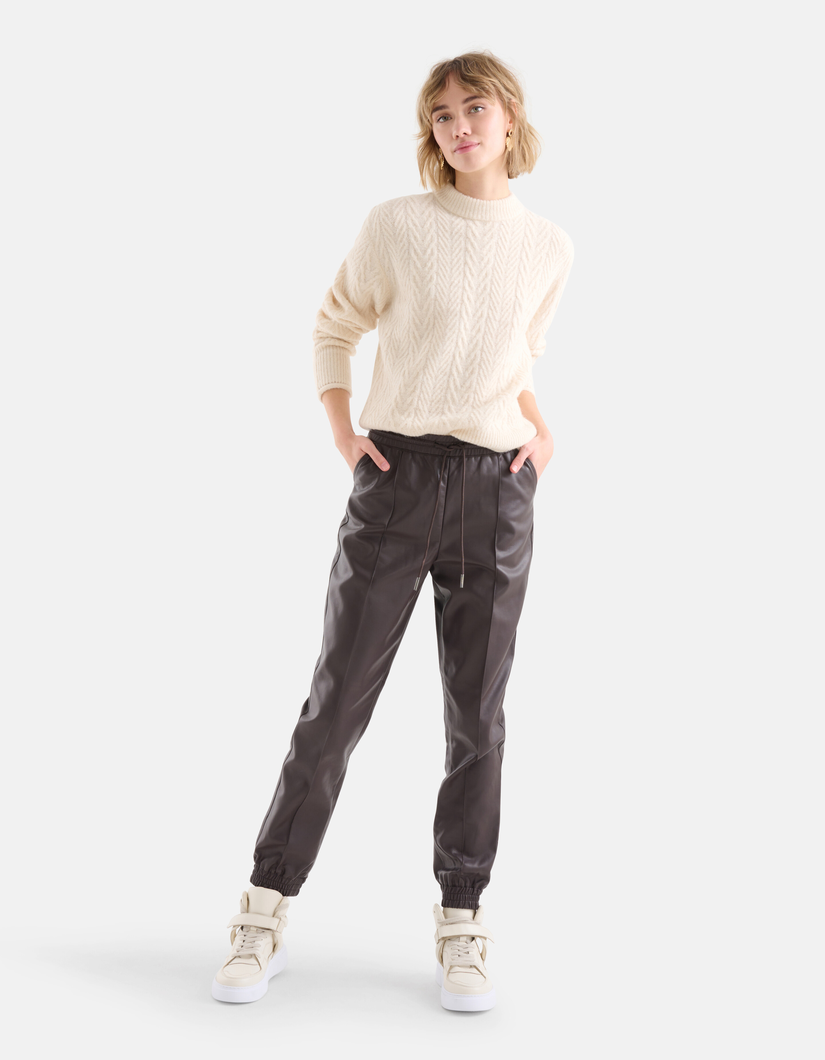 Vegan Leren Broek Bruin EKSEPT