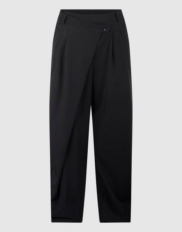 Waistband Barrel Fit Pantalon Zwart By Monica SHOEBY WOMEN