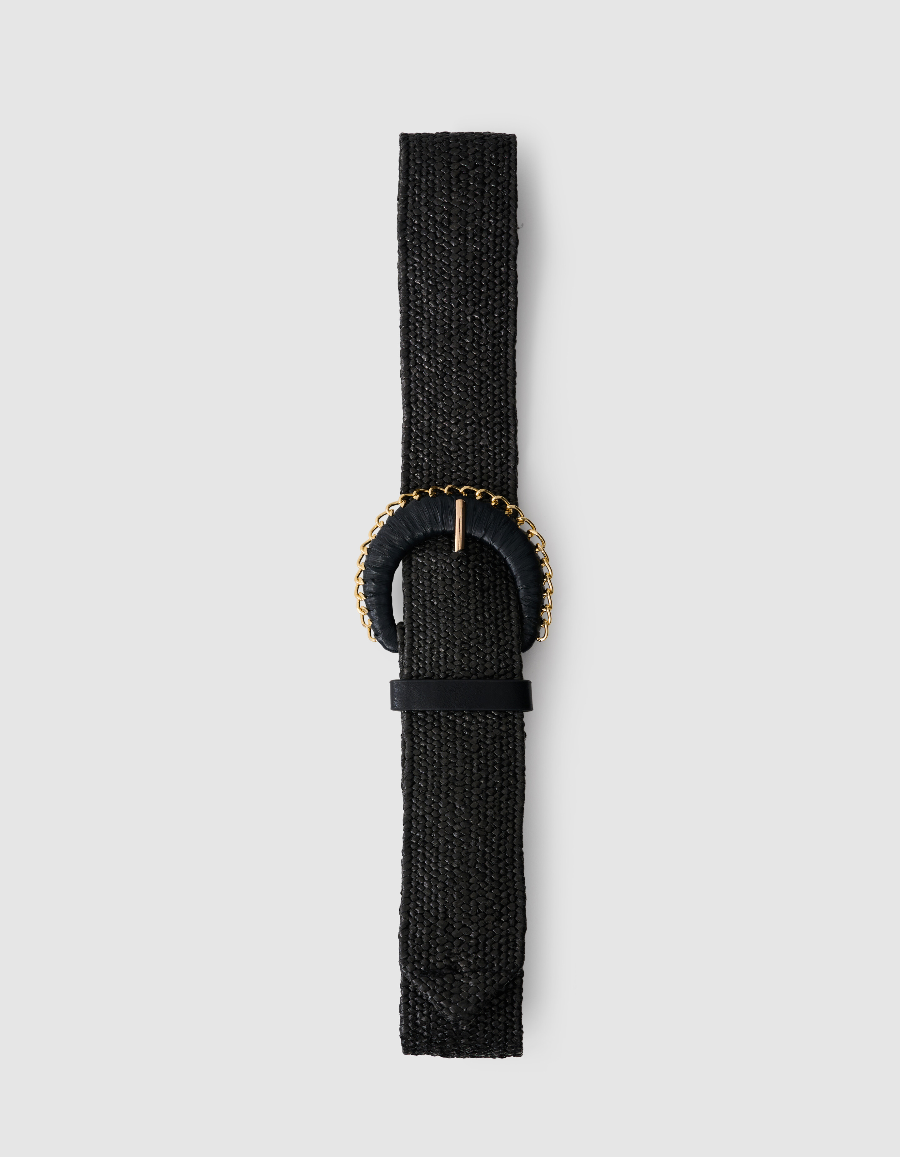 Chained Raffia Riem Zwart SHOEBY ACCESSOIRES