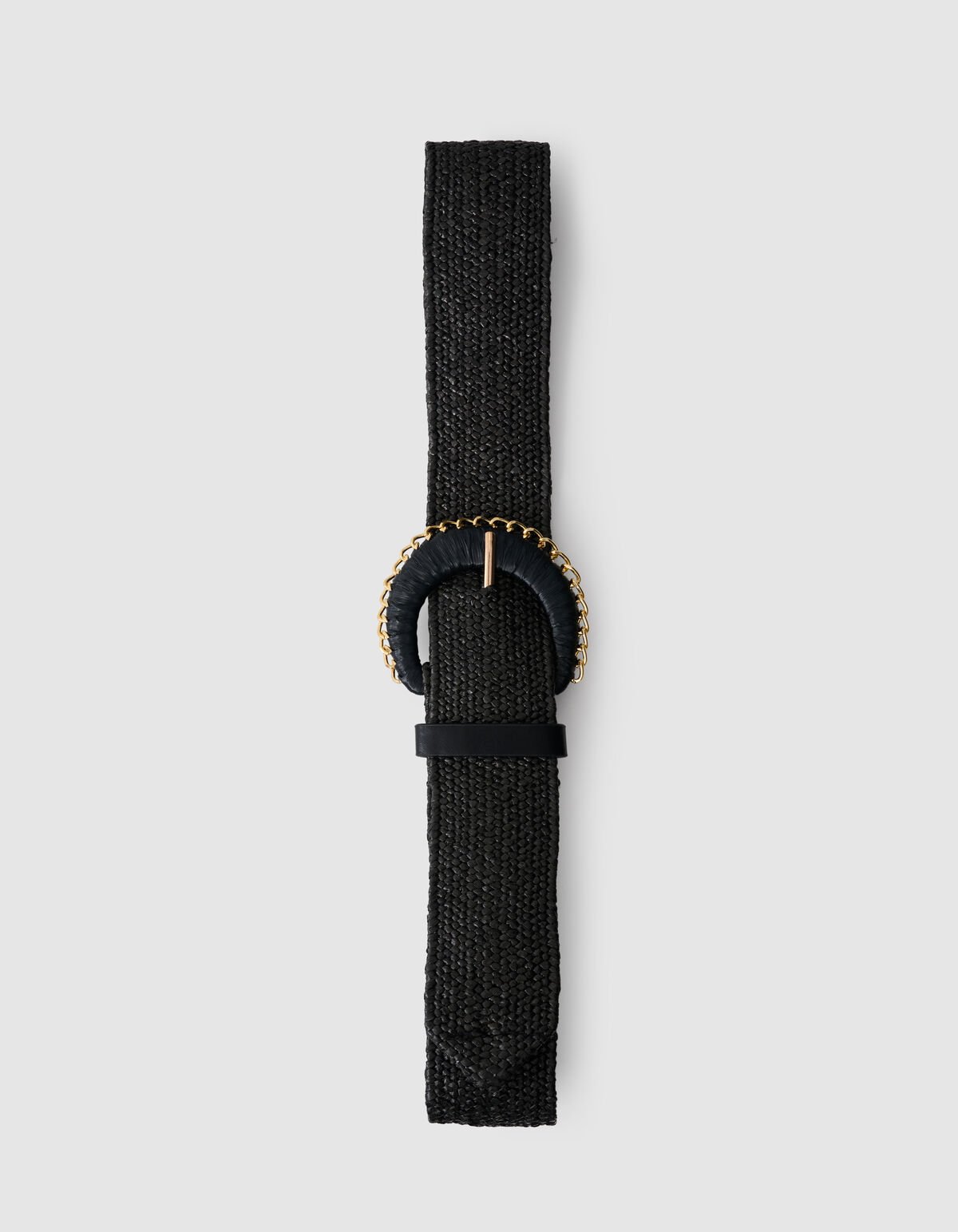 Chained Raffia Riem Zwart SHOEBY ACCESSOIRES