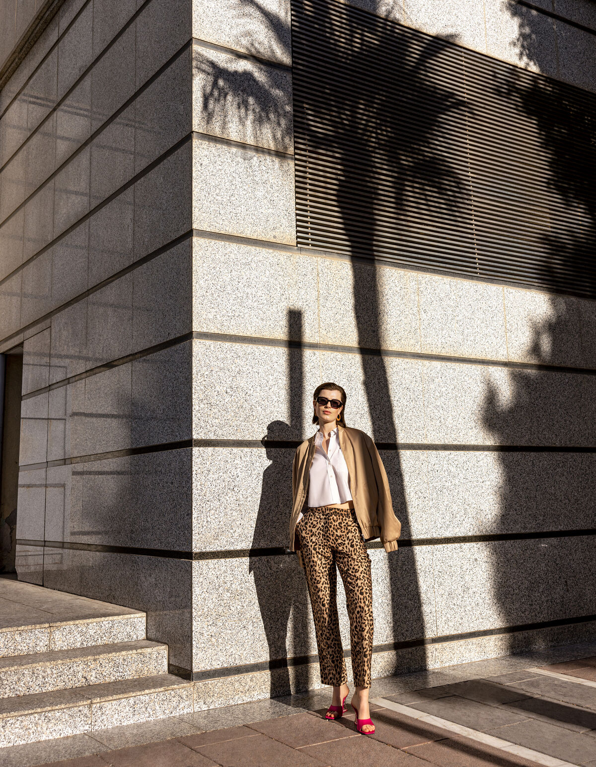 Leopard Jacquard Broek Bruin SHOEBY WOMEN