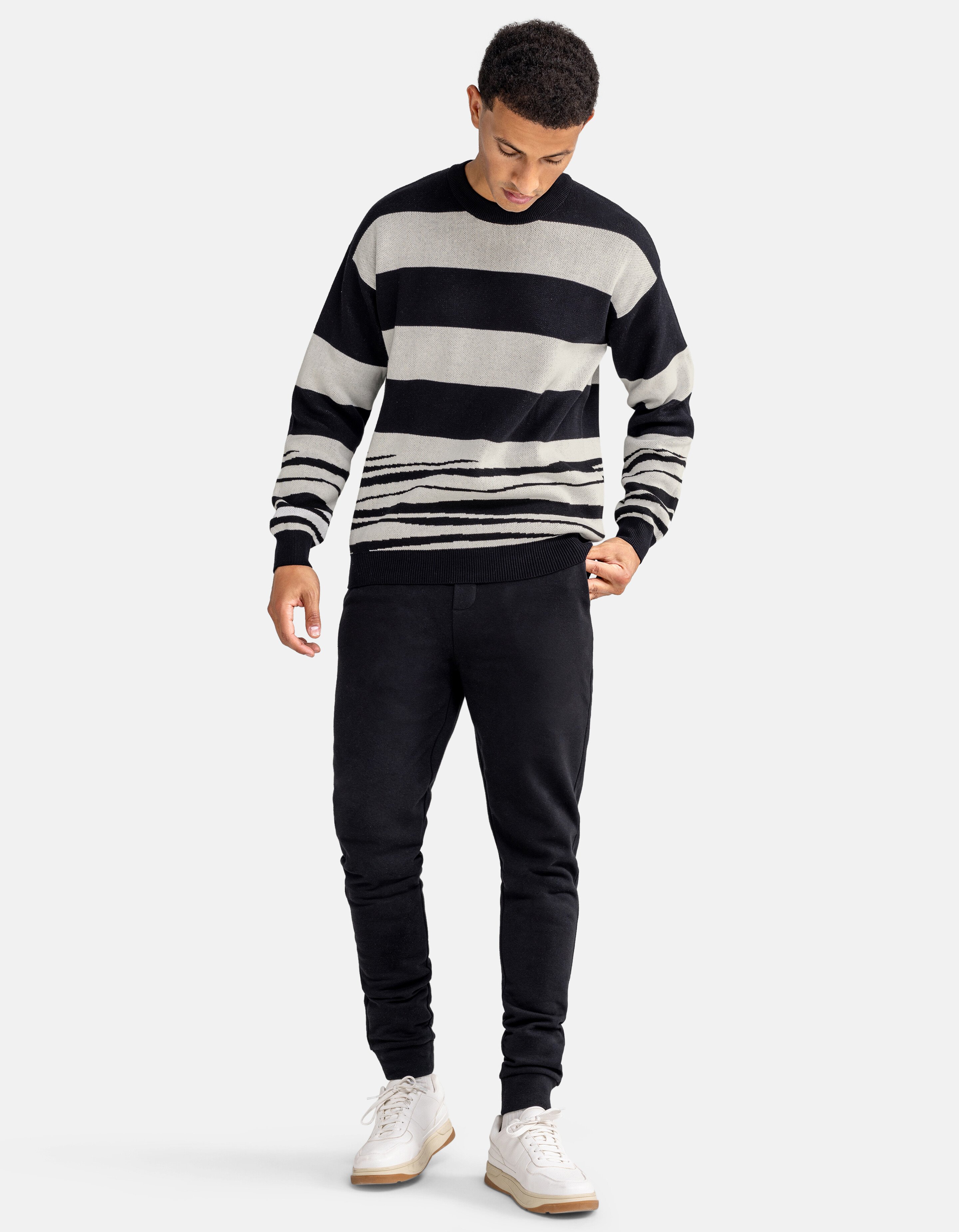 Gestreepte Trui Zwart SHOEBY MEN