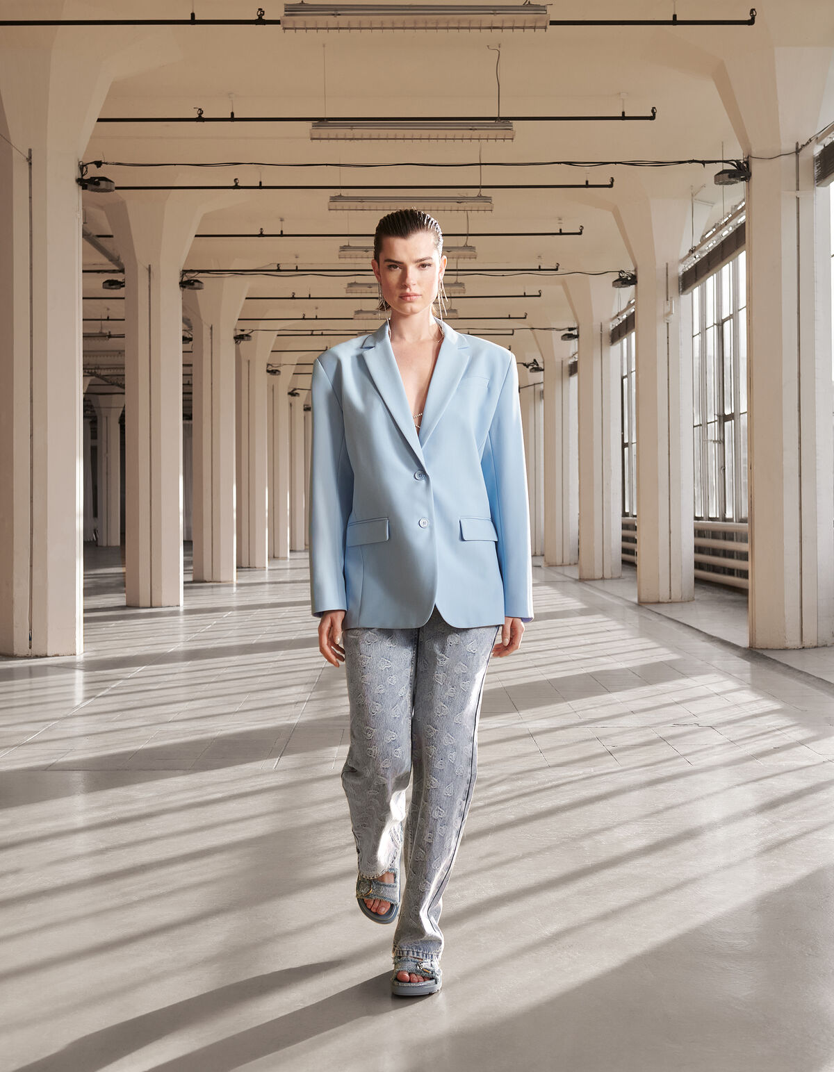 Oversized Basis Blazer Lichtblauw SHOEBY WOMEN