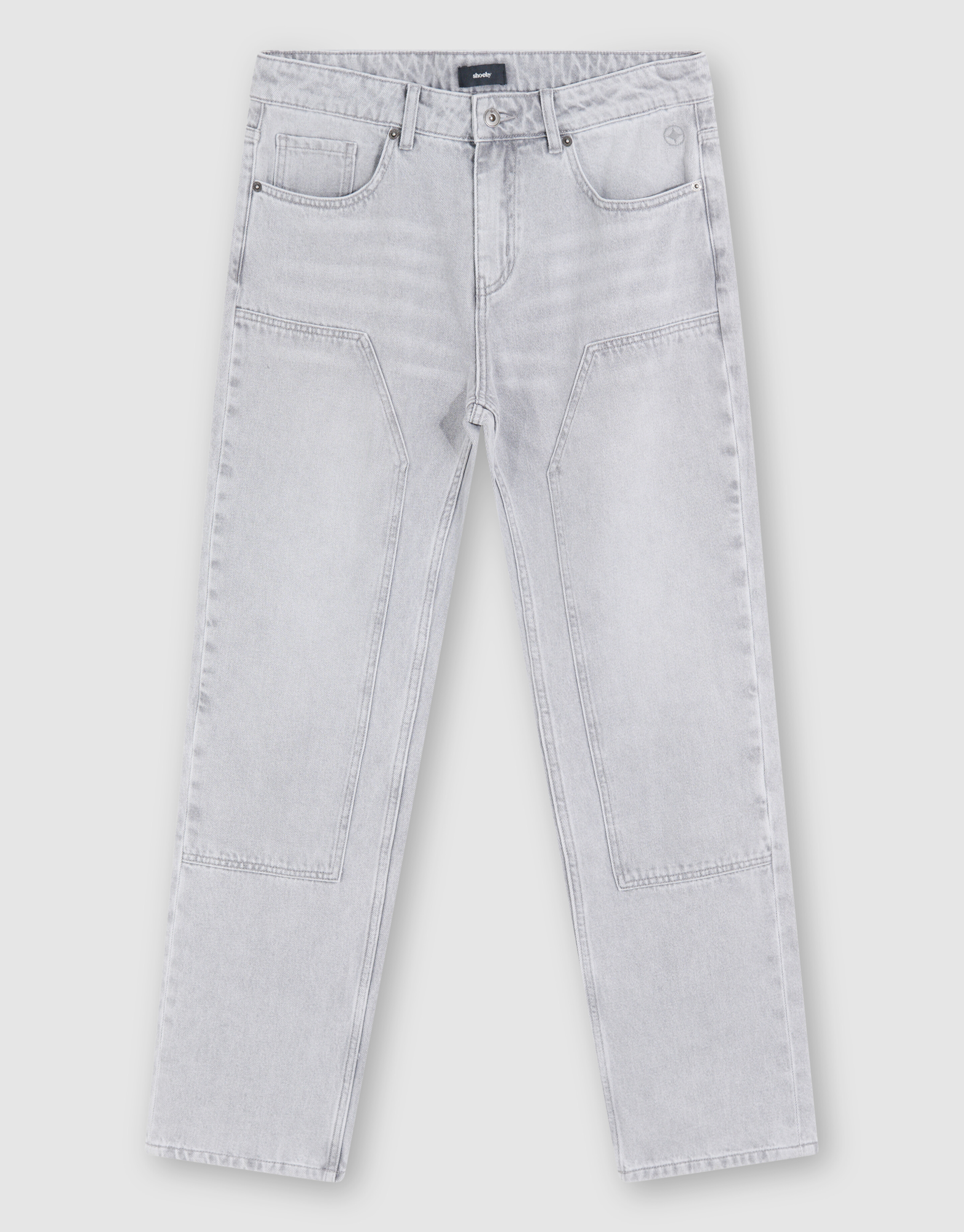 Loose Tapered Fit Jeans Lichtgrijs SHOEBY MEN