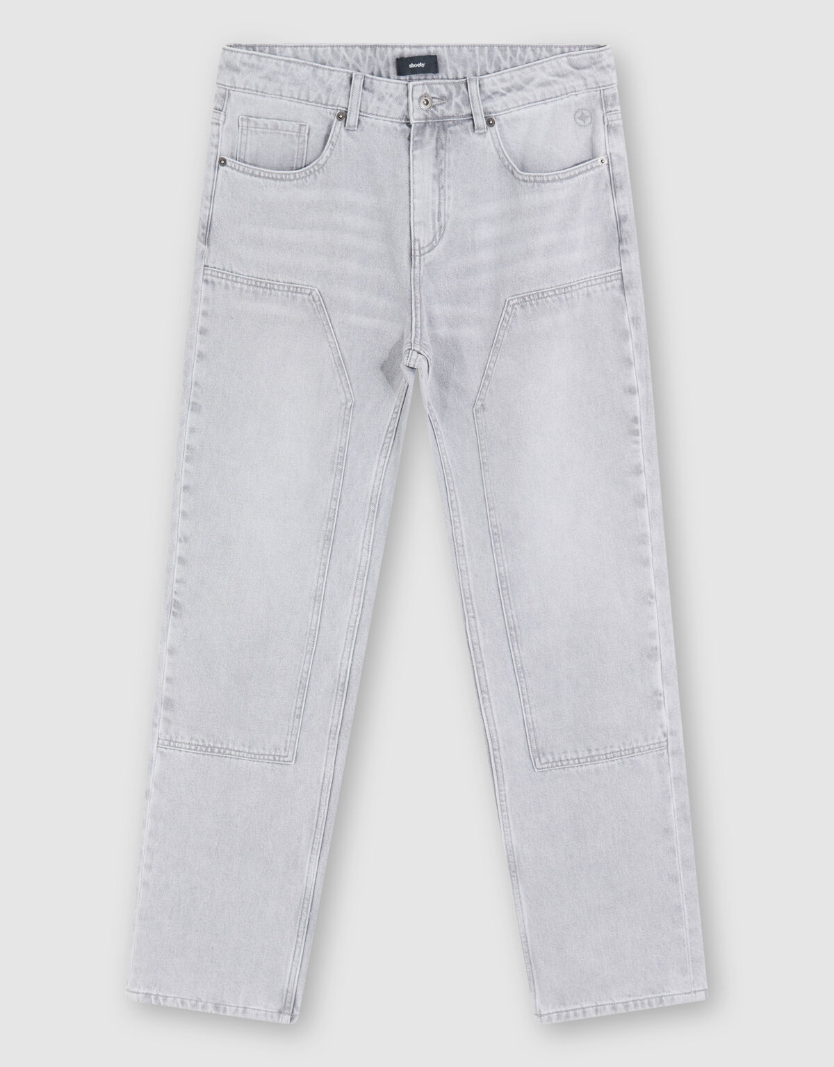 Loose Tapered Fit Jeans Lichtgrijs SHOEBY MEN