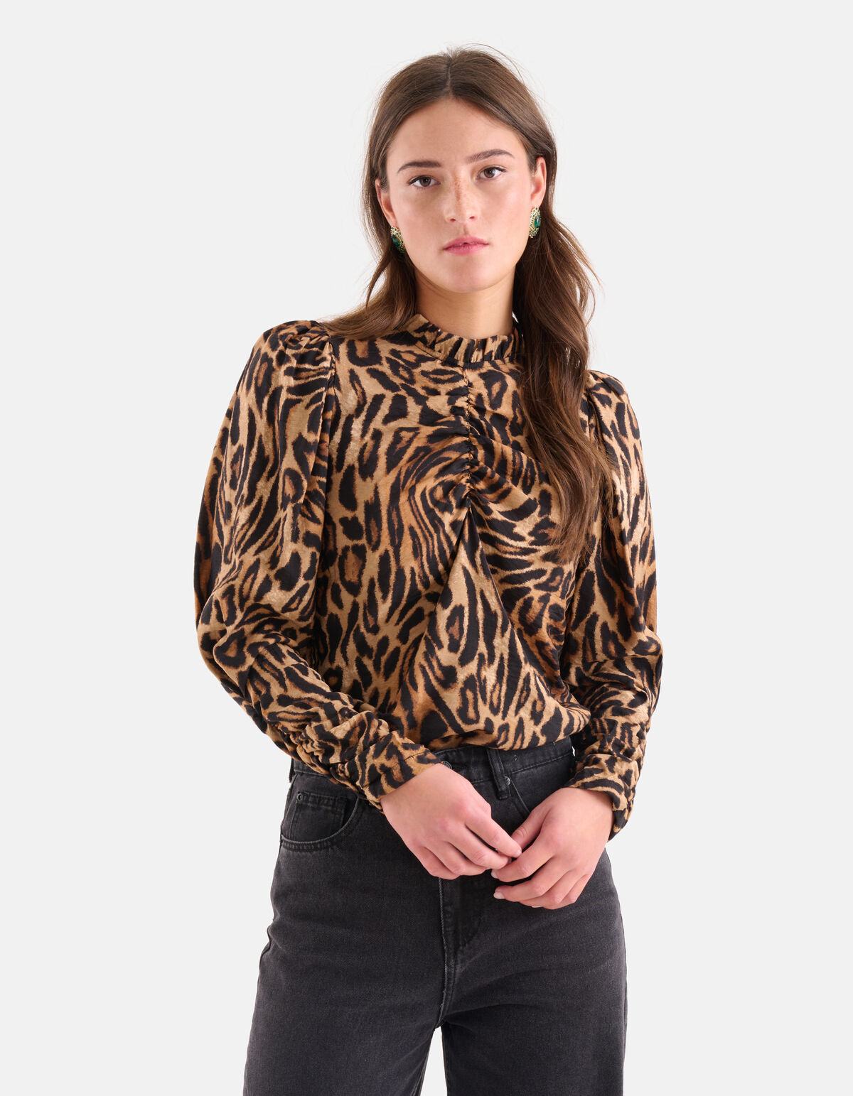 Puffy Sleeve Top Print SHOEBY WOMEN