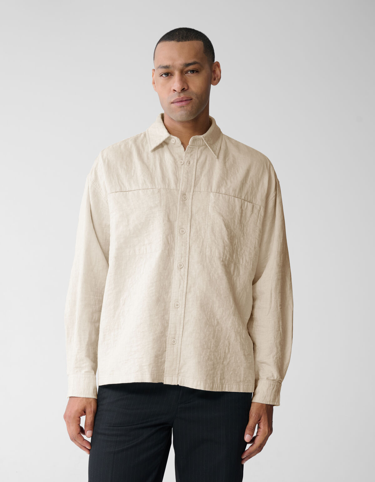 Structuur Overshirt Gebroken Wit SHOEBY MEN