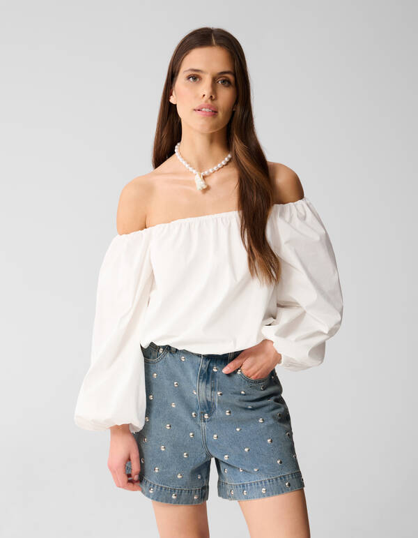 Off Shoulder Blouse Wit By Lizzy SHOEBY WOMEN