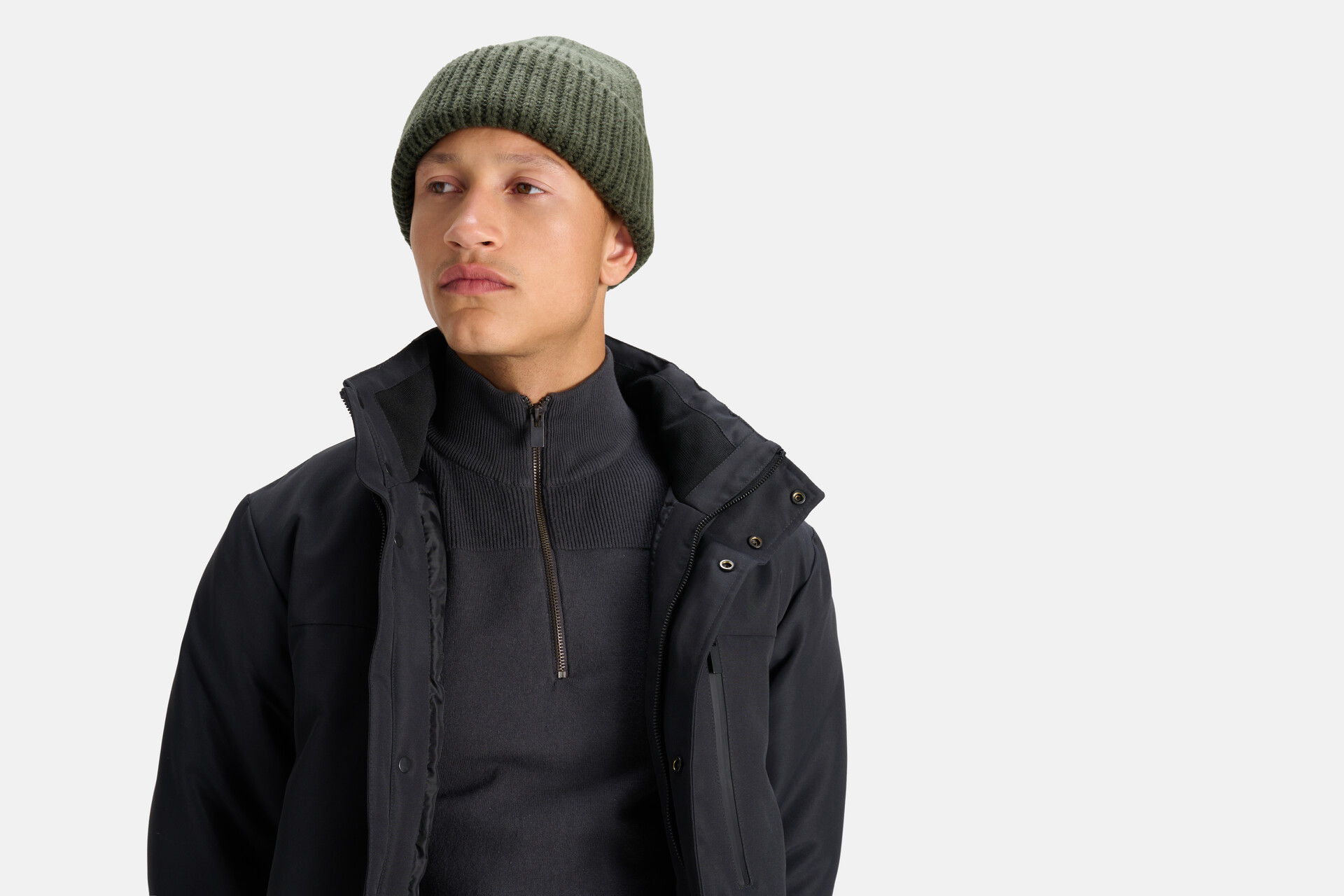 Gebreide Beanie Donkergroen SHOEBY ACCESSOIRES