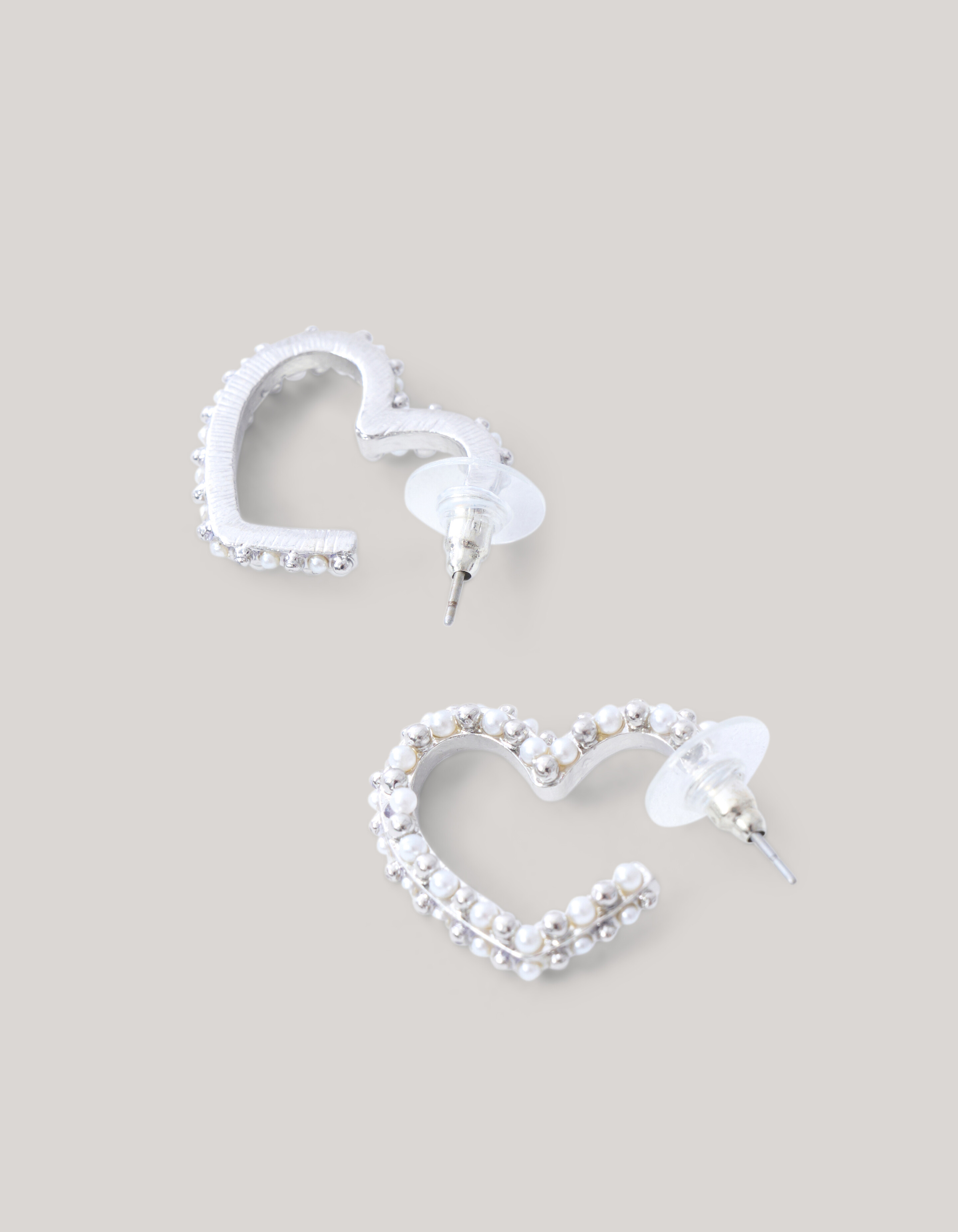 Pearl Heart Hoop Oorbellen Zilver SHOEBY ACCESSOIRES