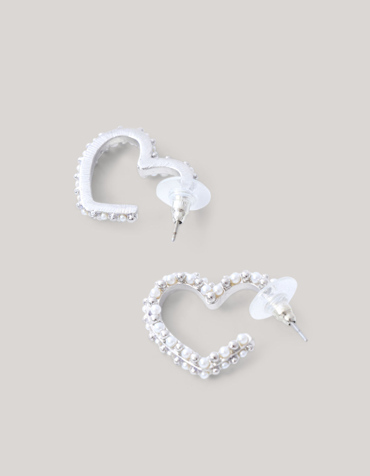 Pearl Heart Hoop Oorbellen Zilver SHOEBY ACCESSOIRES