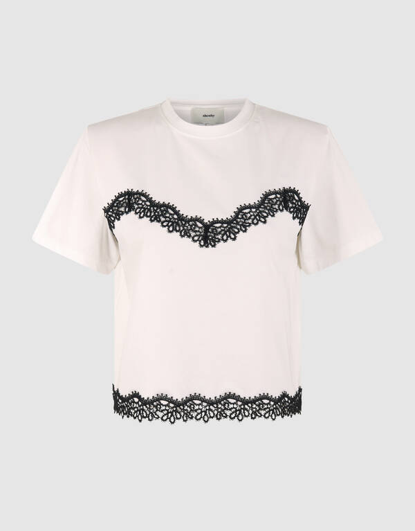 Kanten T-shirt Wit SHOEBY WOMEN