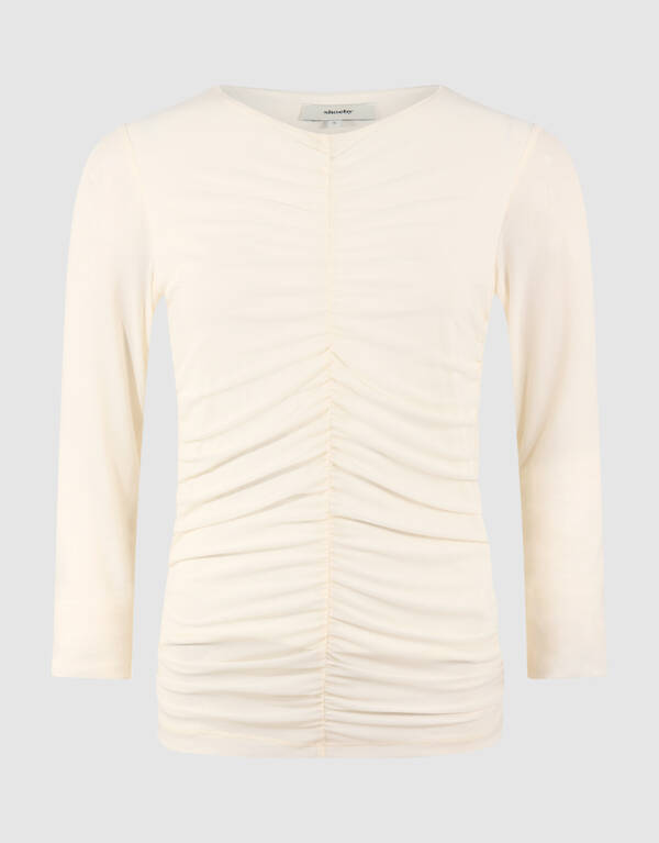 Sheering Mesh Top Gebroken Wit SHOEBY WOMEN