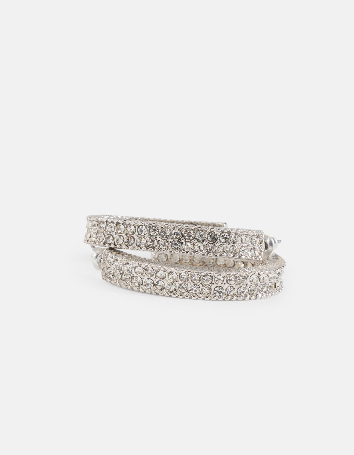 Strass Hoops Oorbellen Zilver SHOEBY ACCESSOIRES