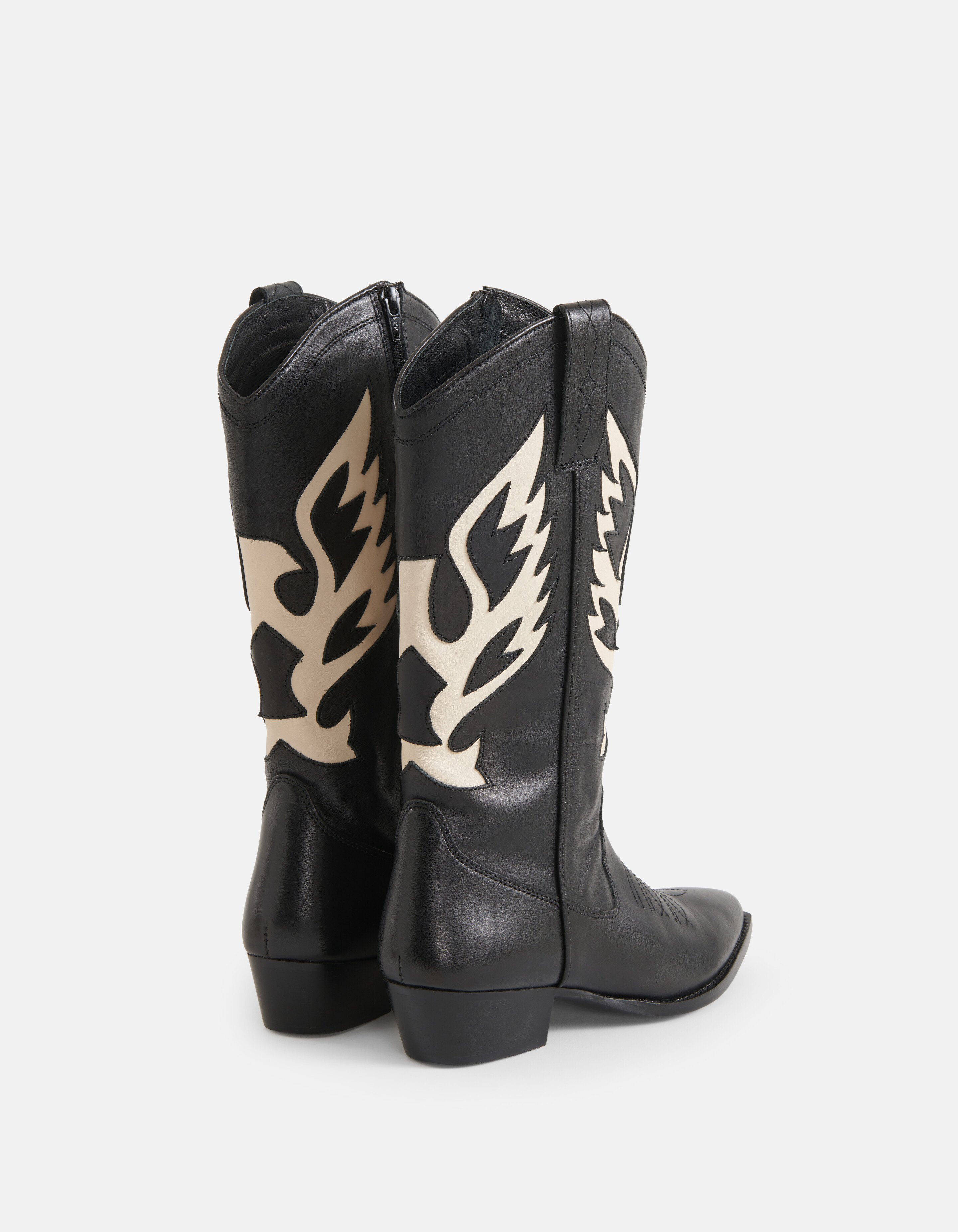 Leren Cowboy Laarzen Zwart/Wit SHOEBY SHOES