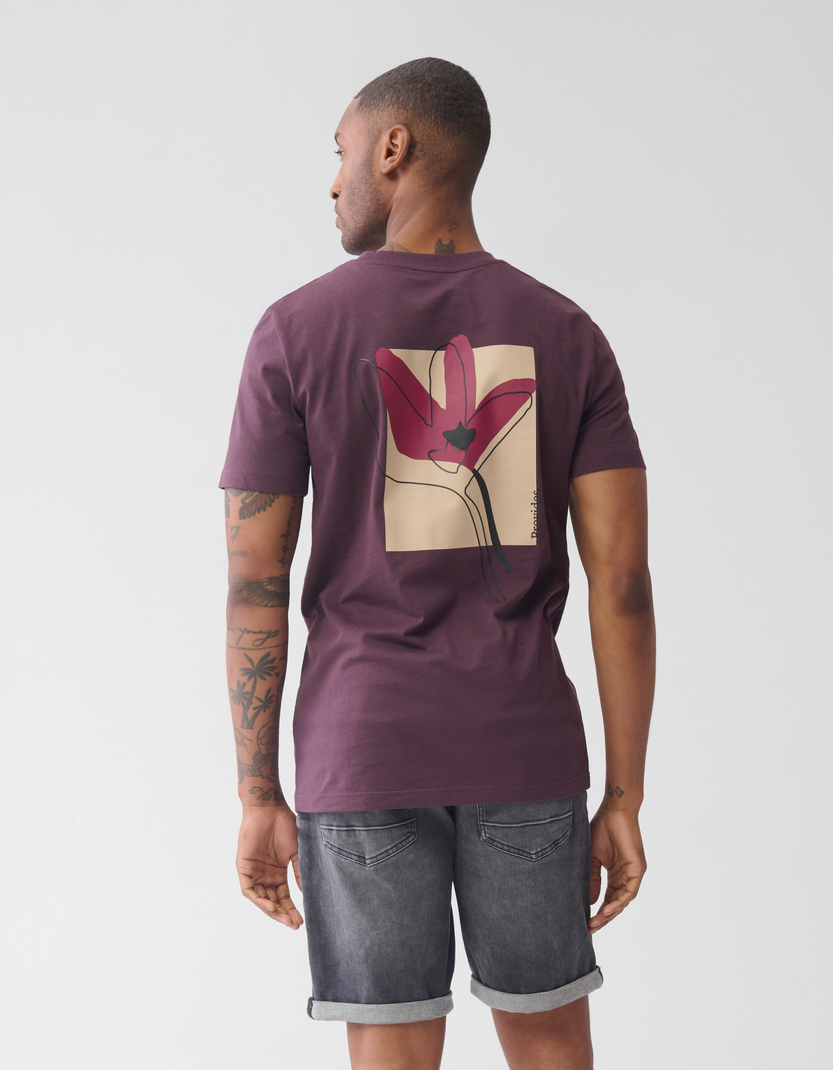 Flower T-shirt Donkerrood SHOEBY MEN